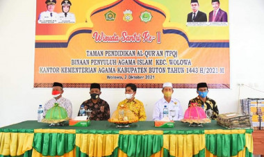 108 Santri TPQ Binaan Penyuluh Agama Islam Kecamatan Wolowa Diwisuda