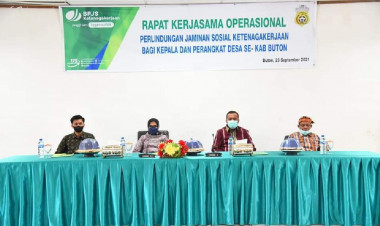 BPJS Ketenagakerjaan Sosialisasikan Jaminan Sosial kepada Kades se Buton