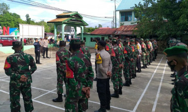 Bangun Sinergitas TNI-Polri, Kapolres Buton Pimpin Apel Bersama di Koramil Pasarwajo