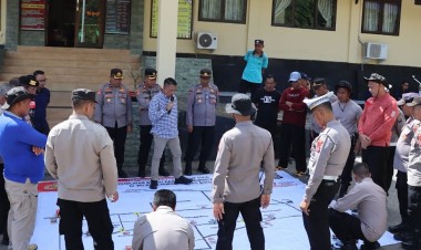 Polres Buton Gelar Latihan Tactical Floor Game Jelang Pilkada 2024