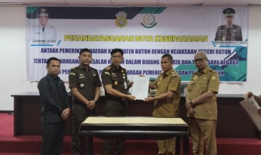 Pemkab dan Kejari Buton Teken MoU Penanganan Hukum dan Pendampingan Pemerintahan